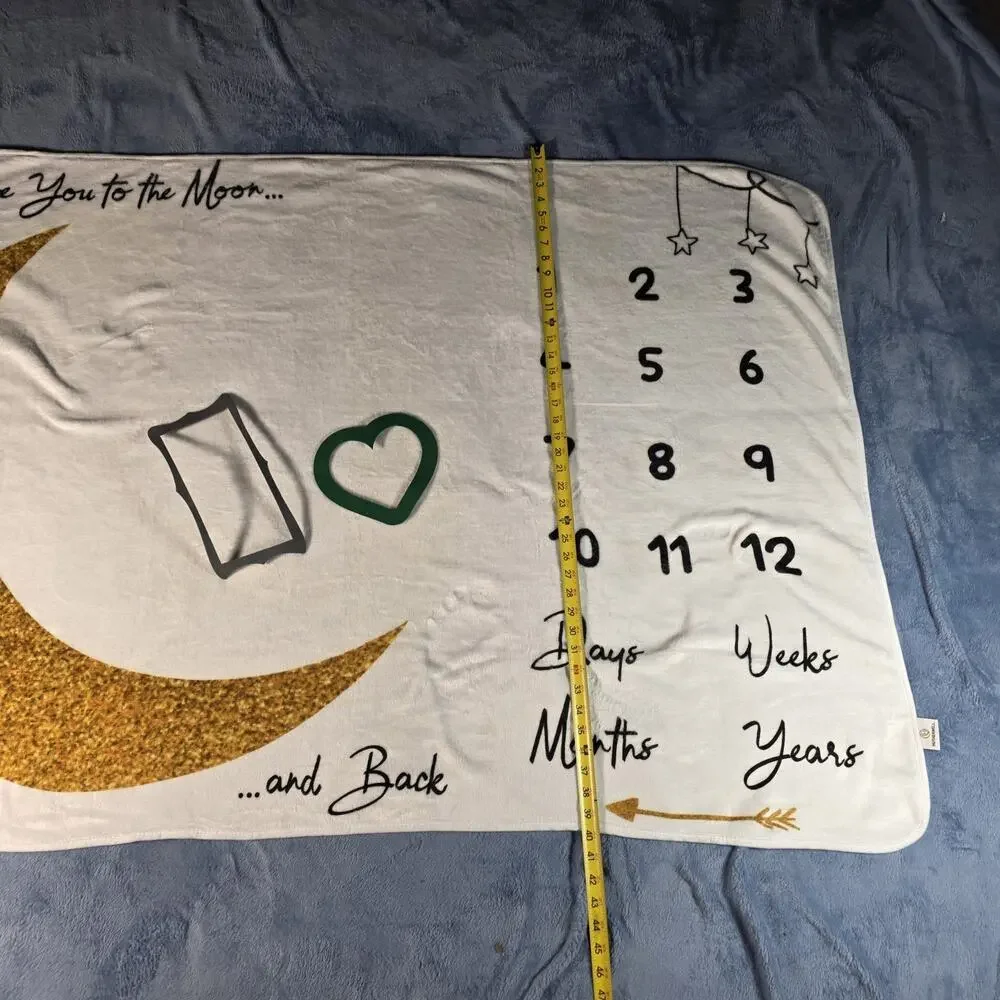 Baby Milestone Blanket 60x40 Love You to the Moon Monthly Photo Backdrop